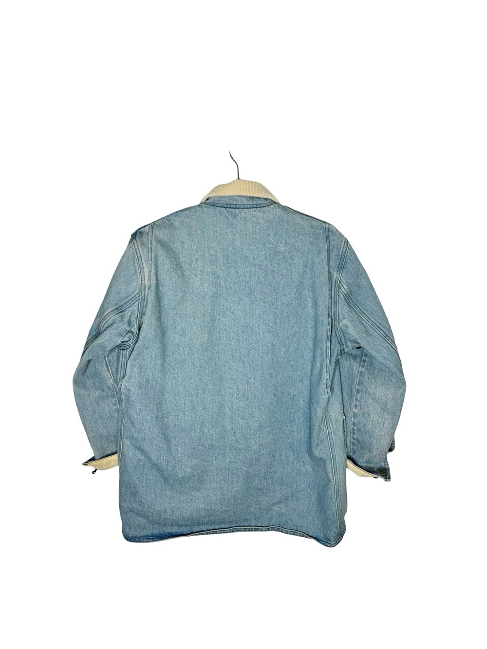 L.L. Bean Light Blue Denim Jacket with Cream Sherpa Collar - Picture 7 of 15